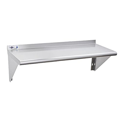 Profeeshaw NSF Stainless Steel Shelf 12''x36'', Commercial Wall Shelving | 250 lb, Wall Mounted Metal Shelves, with Backsplash and 2 Brackets, for Restaurant, Bar, Utility Room, Kitchen and Garage - size: 12"x36"
