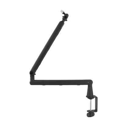 HUIOP Microphone Boom Arm Low Profile Adjustable Stick Microphone Arm Stand with Desk Mount Clamp Screw Adapter Cable Management Metal Mic Boom Arm for Podcast Streaming Gaming Studio