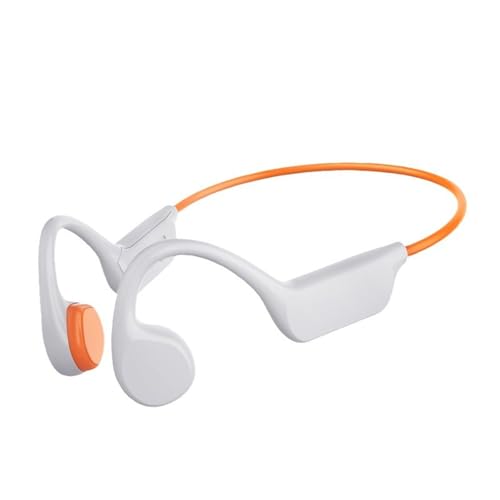 Bone Conduction Headphones IPX8 Waterproof 32GB Bluetooth 5.3 Wireless Headset with Microphone for Swim (White) - color: White