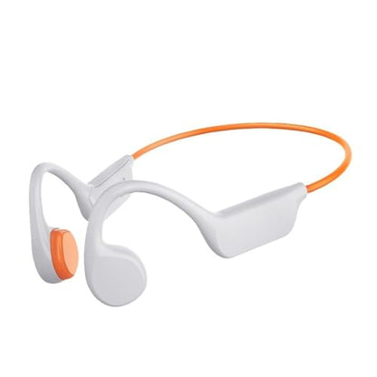 Bone Conduction Headphones IPX8 Waterproof 32GB Bluetooth 5.3 Wireless Headset with Microphone for Swim (White) - color: White
