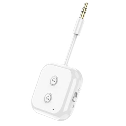 Bluetooth 5.3 Transmitter, Audio Adapter AptX Adaptive/Low Latency | Dual Link , Works with 3.5mm Aux Jacks on Airplanes, Gym Equipment, TVs, Tablets