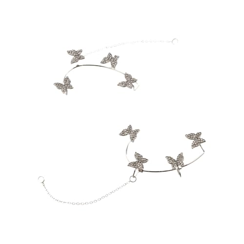 Wireless Earphone Decoration, Anti Lost Earrings for Earbud Earphone Chain Earring Holder Rhinestone Butterfly Hook Earrings for Women