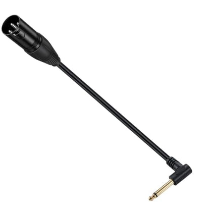 90 Degree Right Angle 1/4 Inch TRS to XLR Male Balanced Signal Interconnect Cable Quarter inch to XLR Patch Cable 0.5m(6.35mm Stereo Male) - color: 6.35mm Stereo Male