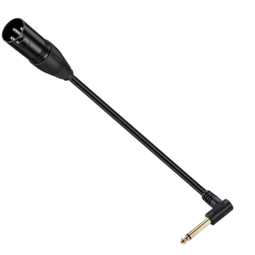 90 Degree Right Angle 1/4 Inch TRS to XLR Male Balanced Signal Interconnect Cable Quarter inch to XLR Patch Cable 0.5m(6.35mm Mono Male) - color: 6.35mm Mono Male