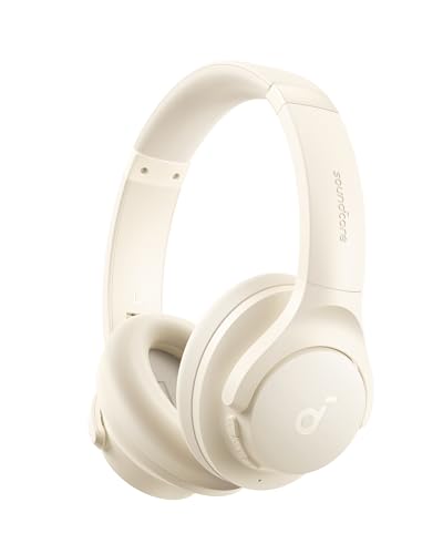 Soundcore by Anker Q20i Hybrid Active Noise Cancelling Headphones, Renewed | Over-Ear, Bluetooth, 40H ANC Playtime, Hi-Res, Big Bass, Transparency Mode, Customize via App, Travel, Home, Office - color: White