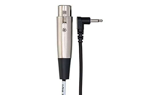 Hosa XVM-305F 5 Feet Right-Angle 1/8 Inches TS to XLR Female Cable | Microphone connection to portable recorders with 5 foot length, XLR3F connector and right angle 3.5mm TS plug