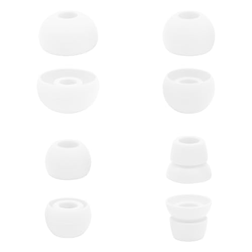 hopopwer Replacement Silicone Earbuds Tips for Powerbeats 3 Powerbeats 2, 4 Pairs Earbuds Silicone Ear Tips Set - Small, Medium, Large and Double Flange (White) - color: White without Pen