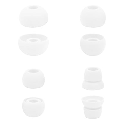 hopopwer Replacement Silicone Earbuds Tips for Powerbeats 3 Powerbeats 2, 4 Pairs Earbuds Silicone Ear Tips Set - Small, Medium, Large and Double Flange (White) - color: White without Pen