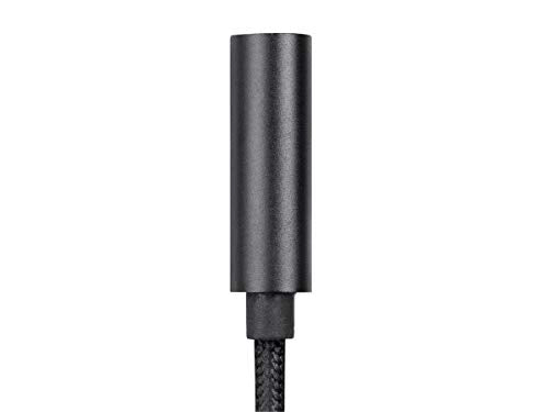 Monoprice MFi Certified Lightning to 3.5mm Jack Audio Adapter - Nylon Braided, Black
