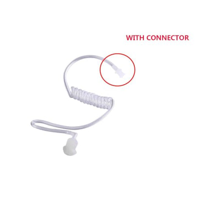 2Pcs Clear Acoustic Tube Replacement for Two Way Radio Earpiece, Headset (with Connector 2 Pack) - color: WITH CONNECTOR