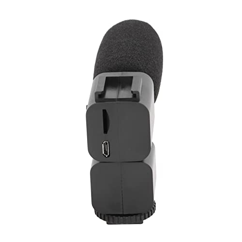 ASHATA Universal Camera Microphone, Video Microphone with Shock Mount, Unidirectional Stereo Camera Recording Mic for Studio Recording, Home Recording, Podcasting and Streaming