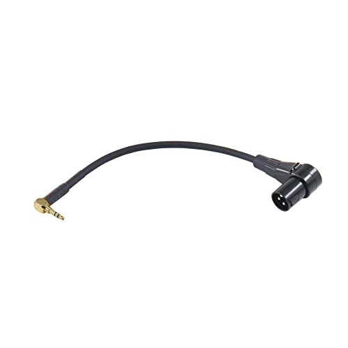 WJSTN Right Angle 3.5mm (1/8 Inch) TRS to XLR Male Stereo Audio Cable, 6in Balanced Audio Cord for Mic, Camera, Mixer