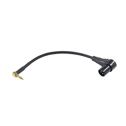 WJSTN Right Angle 3.5mm (1/8 Inch) TRS to XLR Male Stereo Audio Cable, 6in Balanced Audio Cord for Mic, Camera, Mixer