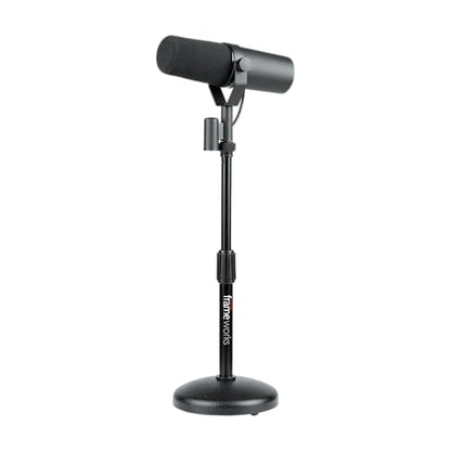 Gator Frameworks Desktop Microphone Stand with Round Weighted Base & Adjustable Height (GFW-MIC-0501) - size: Compact, style: Weighted Base - Adjustable Height
