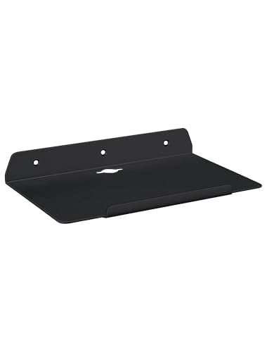 10.2''W x 6.3''D Small Floating Metal Wall Shelf,Deep Floating Shelves for Speakers,Cameras,Routers,Heavy Duty Metal Floating Wall Shelf with Lip for Bedroom,Bathroom,Living Room,Black - color: 10''black