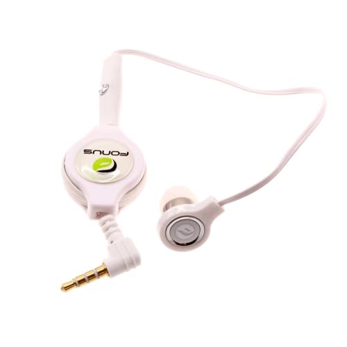 Headphone Retractable Mono Earphone for Compatible with Motorola Moto G Power 5G (2024) - 3.5mm w Mic Headset Handsfree Earbud Earpiece N9D