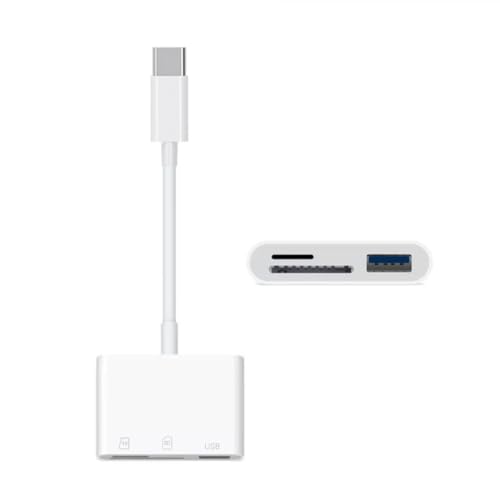 Chenyang 3 in 1 USB C to USB 2.0 TF Micro SD SDXC SDHC Card Reader Adapter 480Mbps Compatible with Laptop Tablet Phone - style: SD/TF 3-in-1