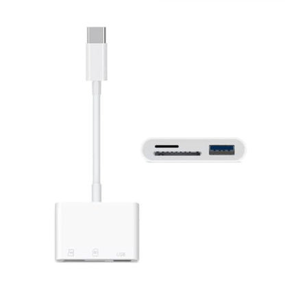 Chenyang 3 in 1 USB C to USB 2.0 TF Micro SD SDXC SDHC Card Reader Adapter 480Mbps Compatible with Laptop Tablet Phone - style: SD/TF 3-in-1