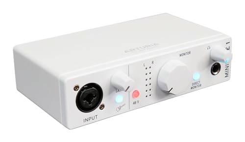 Arturia MiniFuse 1 White Bundle: Portable USB-C Audio Recording Interface with Software, RMC-XLR Dynamic Metal Handheld Wired XLR Microphone with Cables, 2-items