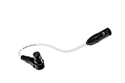 Balanced XLR Cable Male to Right Angle Female - 10 Feet White - Pro 3-Pin Microphone Connector for Powered Speakers, Audio Interface or Mixer for Live Performance & Recording