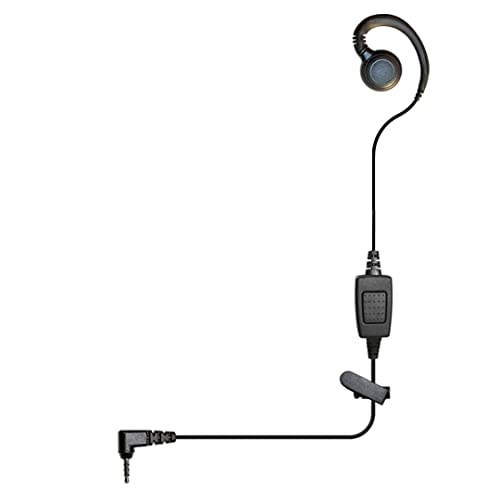 1 Wire Push to Talk Earpiece with 3.5mm Connector Compatible with Zello PTT App, PTT Button with in-Line Noise Reducing Mic, C-Ring Ear Loop for Left or Right Ear