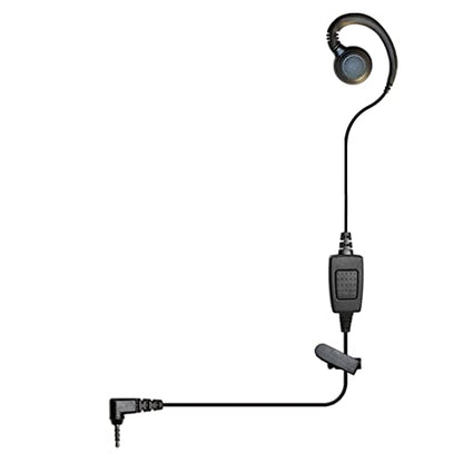1 Wire Push to Talk Earpiece with 3.5mm Connector Compatible with Zello PTT App, PTT Button with in-Line Noise Reducing Mic, C-Ring Ear Loop for Left or Right Ear