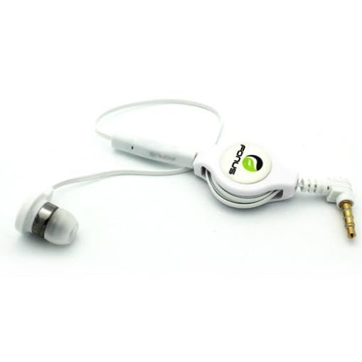 Retractable Mono Earphone Headphone 3.5mm w Mic Compatible with Lenovo Tab Plus 11.5" (2024)/K11 Plus 11.45" (2024)/Tab K10 10.3" (2021), Headset Handsfree Earbud Earpiece Microphone