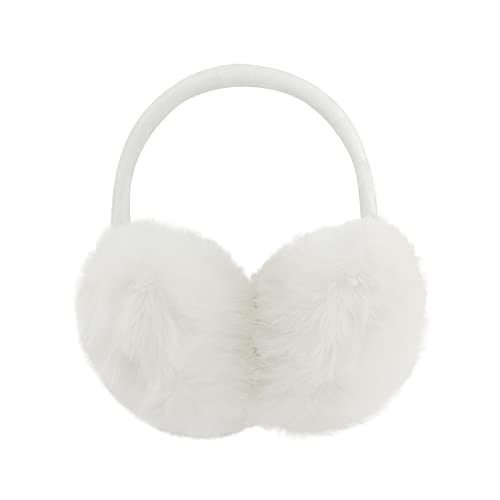 POXIMI Women Winter Earmuffs Girl Ski Adjustable Ear Covers for Kid Cute Bow Ear Warmer Outdoor Earmuff Fleece Lining - color: C-white