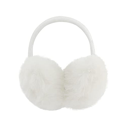 POXIMI Women Winter Earmuffs Girl Ski Adjustable Ear Covers for Kid Cute Bow Ear Warmer Outdoor Earmuff Fleece Lining - color: C-white