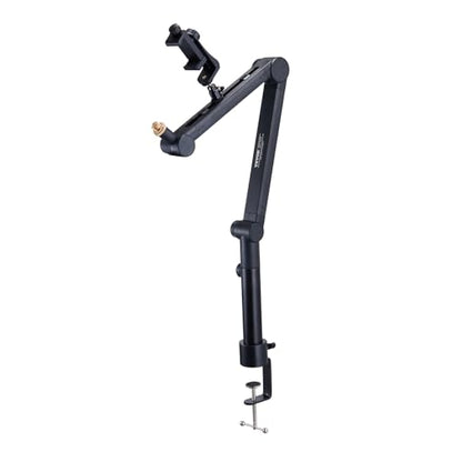 VEVOR Microphone Boom Arm, Adjustable Mic Stand with Cable Management, Desk Mount Clamp, Detachable Extension Rod, 3/8" to 5/8" Adapter, for Recording Studio Streaming Gaming Blue Yeti SM7B Audio - style: Mic Boom Arm + Extension Rod