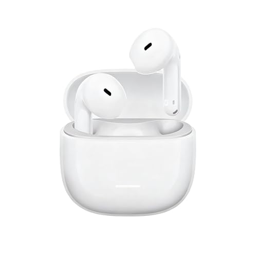 Redmi Buds 8 액티브, 세미 인이어 디자인의 무선 이어폰, 14.2mm 티타늄 다이어프램 드라이버, 블루투스 5.4, 37H 긴 배터리 수명, 듀얼 마이크 AI 노이즈 캔슬링, 구글 패스트 페어, 화이트 - style: Buds 8 액티브 화이트