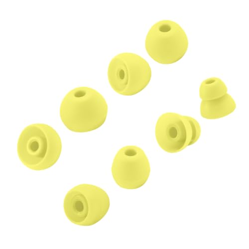 Replacement Eartips for Beats Flex, 4 Pairs Soft Silicone Ear Tips Ear Buds Ear Caps Ear Plugs Compatible with Beats Flex Wireless Earbuds Yuzu Yellow - color: yuzu yellow