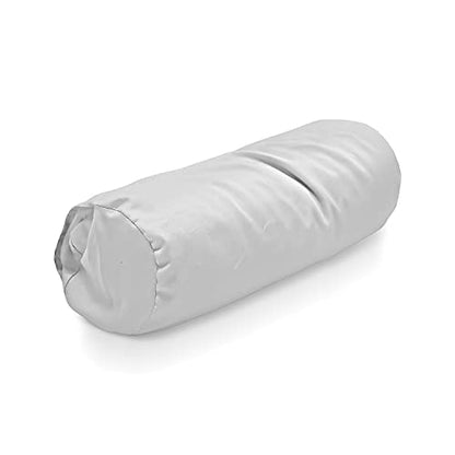 Bean Products White Cotton Neck Roll Pillowcase for 6" Dia x16 | Washable Neck Roll Pillowcase, 300 Thread Count, Zipper Free, With Duvet Flap That Keeps The Pillow In - Made in USA - color: White (Sateen Weave), size: 6" x 16"