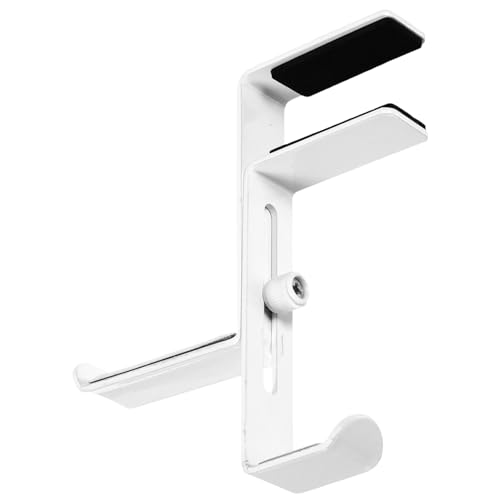 Desk Clamp Headphone Hanger Stand Metal Headphone Rack Non-Slip Pad for Multiple Space-Saving - color: White