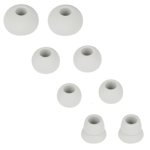 Replacement Eartips Silicone Earbuds Eargels Earpads Compatible with Powerbeats 2 Wireless Beats by Dr.Dre,4 Pairs (S/M/L, and Double Flange), Light Grey