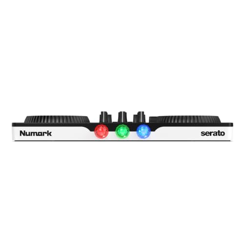 Numark Party Mix III Bluetooth DJ Controller with Built-in Lights | Beat Assist, Smart Fader, 16 Pads, 2 Deck DJ Mixer, Stems Control, USB-C, Serato DJ Lite and Algoriddim djay Included - style: PARTYMIX III