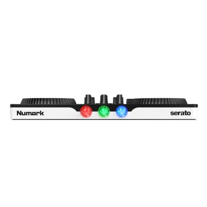 Numark Party Mix III Bluetooth DJ Controller with Built-in Lights | Beat Assist, Smart Fader, 16 Pads, 2 Deck DJ Mixer, Stems Control, USB-C, Serato DJ Lite and Algoriddim djay Included - style: PARTYMIX III