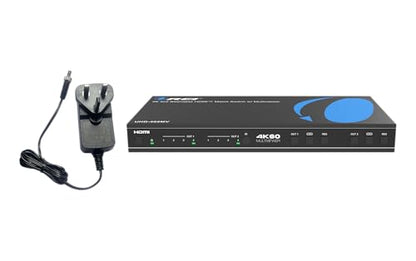 OREI 4x2 HDMI Matrix Multiview 4K@60Hz RS-232 IR PIP EDID 3.5mm/Analog OSD | Multiviewer HDMI 4K, HDMI 4x2 Quad Multiviewer – 18Gbps, HDCP 2.2, Dual HDMI Out, 8 Display Modes, Audio Extraction - style: 4x2 Multiviewer - 4K@60Hz