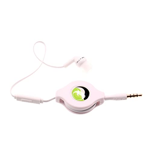 Headphone Retractable Mono Earphone Compatible with Amazon Fire HD 7 (2014 Release),(2012 Release),8 Plus (2022 Release),(2020 Release) - 3.5mm w Mic Headset Handsfree Earbud Earpiece P1J