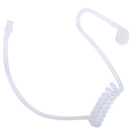 Two Way Radio Earpiece Acoustic Coil Tube Replacement for Walkie Talkie Surveillance Headset (Clear Tube with Plastic Elbow,3Pack,Wired)