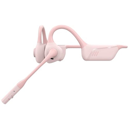 Open Ear Bluetooth Headphones (Pink) | Bluetooth Headphones with Noise Cancelling Mic , Wireless Headset with Mic for Work, Workout, Driving, Call - color: Pink