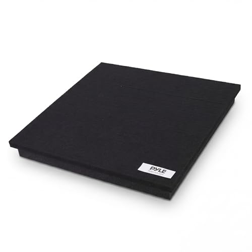 Sound Dampening Speaker Riser Foam - 15” x 15” Audio Acoustic Noise Isolation Platform Pads Recoil Stabilizer w/Rubber Base Pad For Studio Monitor, Subwoofer, Loud Speakers - size: 15.0" x 15.0" - inches