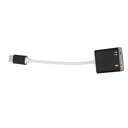 USB C Microphone Adapter, Aluminum Alloy Type C Sound Card, 7.1 Channel Audio Output, Plug and Play, Compact Type to 3.5mm Headphone Jack for Laptop Desktop Gaming