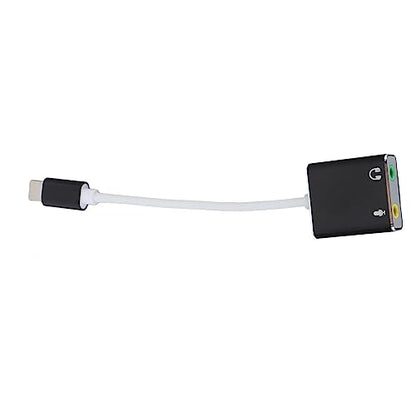 USB C Microphone Adapter, Aluminum Alloy Type C Sound Card, 7.1 Channel Audio Output, Plug and Play, Compact Type to 3.5mm Headphone Jack for Laptop Desktop Gaming