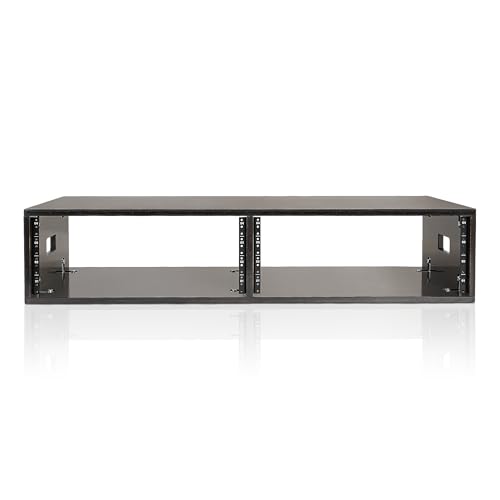 Sound Town DIY 2 x 4U Double-Bay Studio Rack for Home Studio and Recording Room, Baltic Birch Plywood, Black Espresso (SDRK-D4D) - size: 2 x 4U, Black Espresso