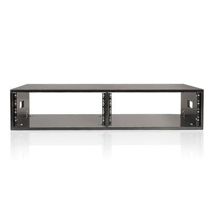 Sound Town DIY 2 x 4U Double-Bay Studio Rack for Home Studio and Recording Room, Baltic Birch Plywood, Black Espresso (SDRK-D4D) - size: 2 x 4U, Black Espresso