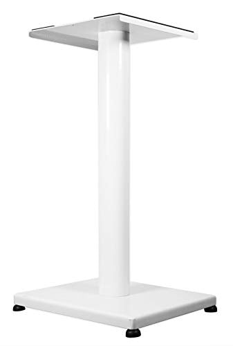 Rockville RS29W 29" Black Bookshelf Speaker/Studio Monitor Stands, Pair | White, 60 Lb Load Capacity, EVA Isolation Pads, Cable Management, Powder Coated, Brass Spikes, Rubber Feet, 9" x 9" Top - color: White