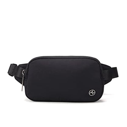 Pander Mini Belt Bag – Ultra Compact, Fits 6.7” Phone, Lipstick, Earbuds, Essentials, Small Crossbody Waist Purse, Black Onyx - color: Black Onyx