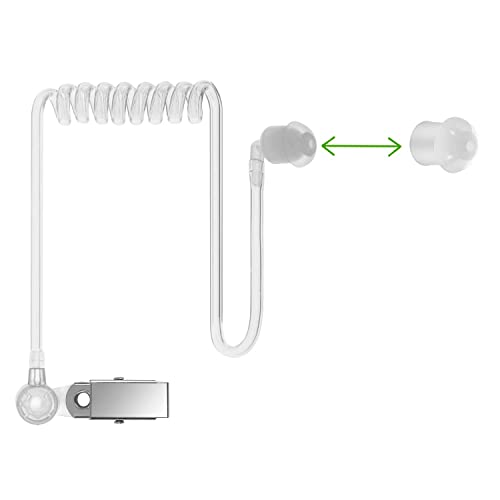 50Pack Replacement Earbud Ear Tips for Radio Acoustic Tube Earpiece & Coil Tube Headset White Silicone Mushroom Earbud for Motorola Baofeng Kenwood Yaesu HYT Midland Cobra