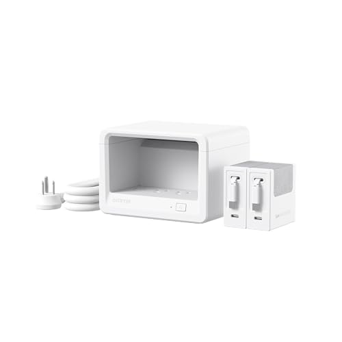 10-in-1 Desktop Charging Station, 6 AC, 80W Retractable GaN Charger | Modular Charging Hub with 6 AC, 2 USBC, 33.5in Retractable Cable, Fast Charger for Multiple Devices Home Office, White - size: With 2 Type-C Chargers